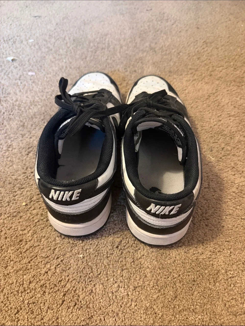 Nike Black and White Low Top Sneakers with Contrast Swoosh
